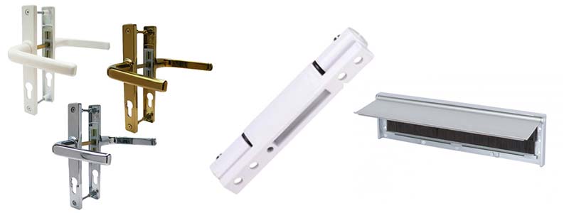 uPVC door handles hinge and a letterbox