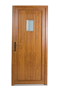 Pine effect uPVC Door with Square Window