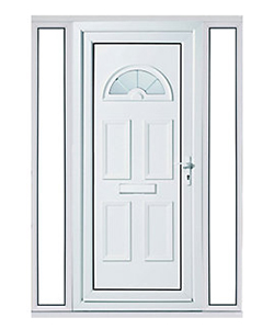 uPVC Door with Glass Panel Each Side